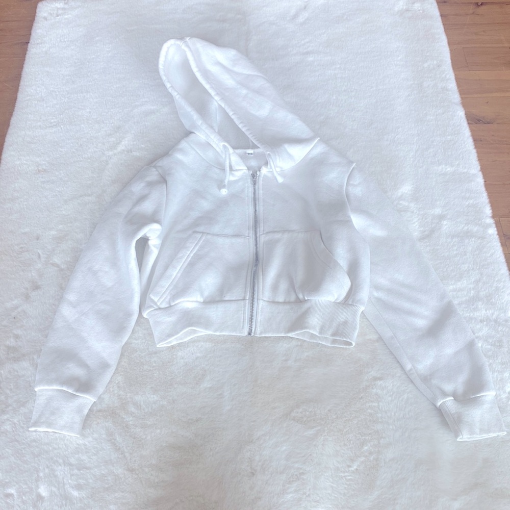 Cropped XS white hoodie new